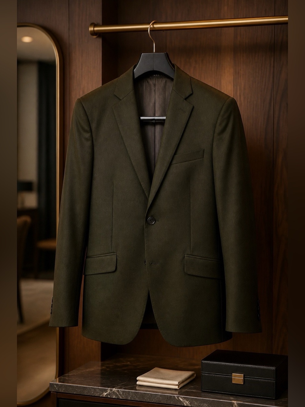 Black Worsted Wool Blazer Size 38